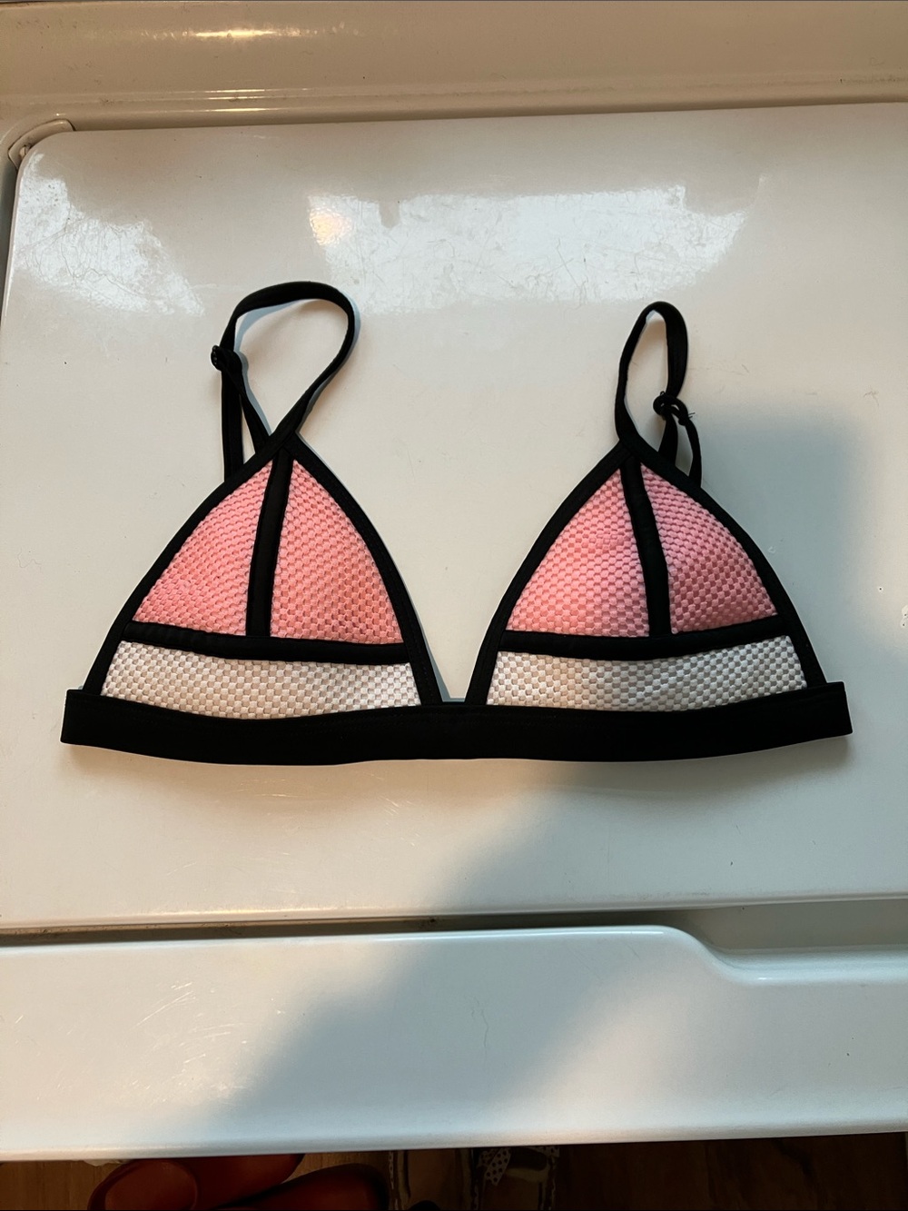 TRIANGL pink white XS bikini top